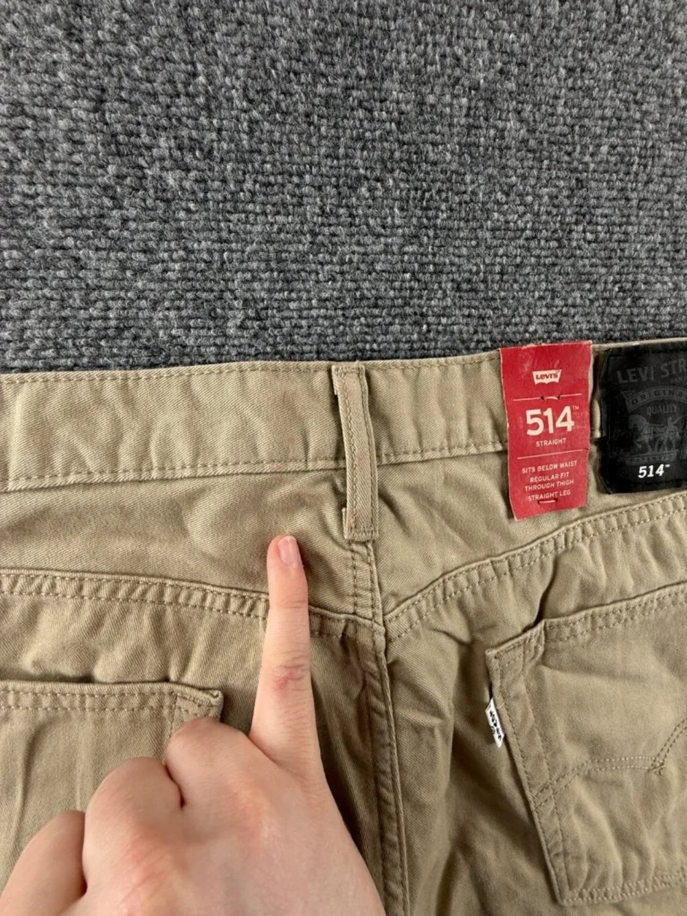 NWD Levi's 514 Straight Fit Jean Chinchilla Soft Washed Twill 36x30 Beige Men